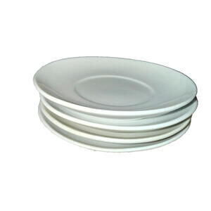 4 Vintage White Ironstone Crazed/Stained Butterpats; country/cottagecore decor